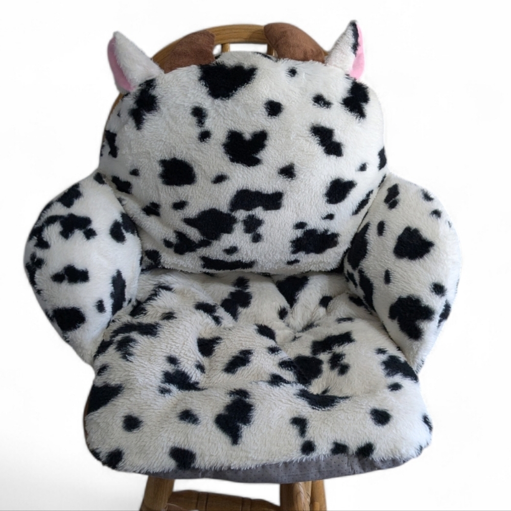 Cow Print Plush Chair Cushion